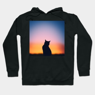 Black Cat Silhouette Hoodie